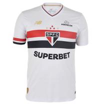 Camiseta Masculina New Balance MC Torcedor Home SPFC Branca