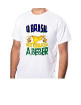 Camiseta Masculina O Brasil Me Obriga a Beber Divertida Cerveja 100% Poliéster Premium Casual Camiseta Masculina O Brasil Me Obriga a Beber Divertida Cerveja 100% Poliéster Premium Casual