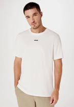 Camiseta Masculina Off-White Creme Lisa Básica Becker 100% Algodão