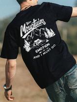 Camiseta Masculina Ombro A Ombro Com Estampa De Montanha