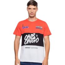 Camiseta Masculina Onbongo Especial Badu Recorte Laranja ON260