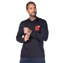 Camiseta Masculina Over Surf Manga Longa Logo Camurça Preto Camiseta Masculina Over Surf Manga Longa Logo Camurça Preto