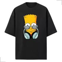 Camiseta Masculina Oversized Bart Simpson 100% Algodão