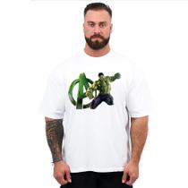 Camiseta Masculina oversized Básica Estampa Criativa Personalizada Avergers Hulk Moda Urbana Algodão Premium