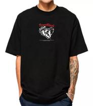 Camiseta Masculina Oversized Camisa Streetwear Trace Heart 100% Algodão