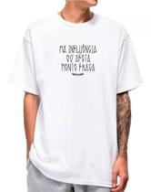 Camiseta Masculina Oversized Camisa Streetwear Trace Má Influência 100% Algodão