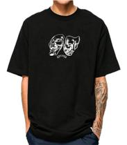 Camiseta Masculina Oversized Camisa Streetwear Trace Two Face 100% Algodão