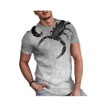 Camiseta Masculina Oversized Com Estampa 3D De Escorpião, Estilo Y2K Hip-Hop, Manga Curta,