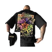 Camiseta Masculina Oversized Com Estampa De Anime Jojo, Estilo Harajuku Y2k, Camiseta De Algodão Camiseta Masculina Oversized Com Estampa De Anime Jojo, Estilo Harajuku Y2k, Camiseta De Algodão