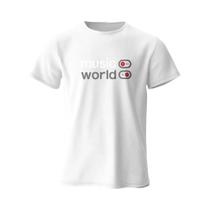 Camiseta Masculina Oversized De Algodão Com Estampa Do Mundo Da Música, Camiseta Clássica Com