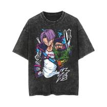 Camiseta Masculina Oversized De Algodão Com Estampa Dragon Ball Verão Y2K Anime Torankusu Goten DBZ