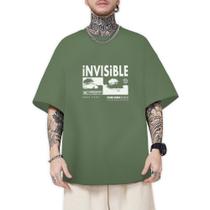 Camiseta Masculina Oversized Estampa Invisible Streetwear Camisa Estilosa Moderna Leve e Confortável