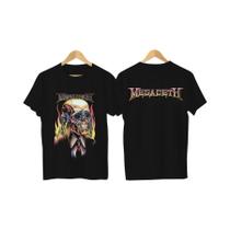 Camiseta Masculina Oversized Flaming Vic Megadeth Casual Respirável Confortável Estilo Gráfico