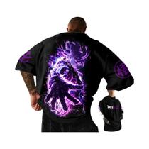 Camiseta Masculina Oversized Goku Black Verão 2026 Dragon Ball Retrô Algodão Unissex Casual Camiseta Masculina Oversized Goku Black Verão 2026 Dragon Ball Retrô Algodão Unissex Casual
