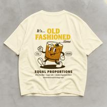 Camiseta Masculina Oversized Grande Old Drink Bebidas Casual