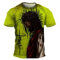 Camiseta Masculina Oversized Jesus Cruz - Estilo Hip Hop Vintage