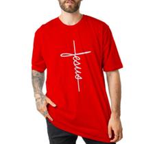 Camiseta Masculina Oversized Jesus Fé Blusa Mangão - Bt114