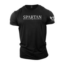 Camiseta Masculina Oversized Retrô Spartan Y2K Verão Manga Curta Casual Gola Redonda Camiseta De