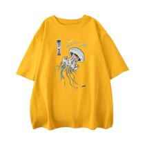 Camiseta Masculina Oversized Vintage Com Estampa De Alforreca, Estilo Japonês Harajuku, Algodão,