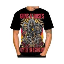 Camiseta Masculina Oversized Vintage Guns N Roses Com Estampa 3D, Gola Redonda, Casual, Estilo Rock,