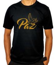 Camiseta Masculina Paz Estampa Dourada