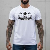 Camiseta Masculina Peça Autoral Malha de Luxo Algodão Egípcio Branca Camisa Treino Musculação Fitness Academia Blusa Branca Maromba Presente Homens