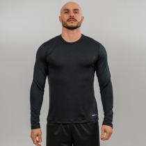 Camiseta Masculina Peluciada Preta Térmica Lisa Blusa pra Inverno e Frio