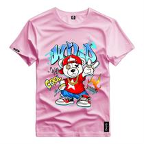 Camiseta Masculina Personalizada Urso Style Boné Pra Trás Camisa Algodão Premium Top