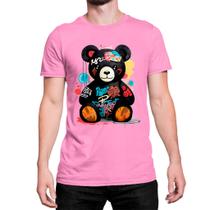 Camiseta Masculina Personalizado Urso Style Rabisco Ref03 Camisa Algodão Malha Premium Basica