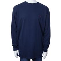 Camiseta Masculina Pierre Cardin ML Malha Marinho - 76002 Camiseta Masculina Pierre Cardin ML Malha Marinho - 76002