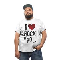 Camiseta Masculina Plus Size Algodão Estampa Y Love Rock In Roll Camiseta Masculina Plus Size Algodão Estampa Y Love Rock In Roll