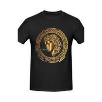 Camiseta Masculina plus Size Com Estampa De Capacete De Guerreiro Espartano Grego Retrô, 100%