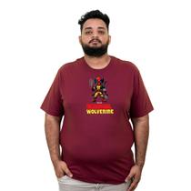 Camiseta Masculina Plus Size Deadpool and Wolverine Fusion 100% algodão