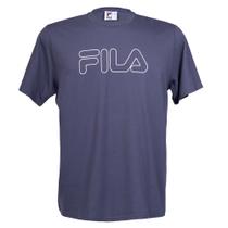 Camiseta Masculina Plus Size Fila Letter Outline Marinho