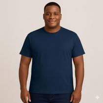 Camiseta Masculina Plus Size Lisa G1 Ao G5 Básico Cores Preto Azul e Off white Marca HEVA