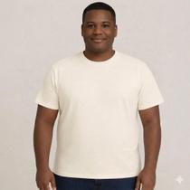 Camiseta Masculina Plus Size Lisa G1 Ao G5 Básico Cores Preto Azul e Off white Marca HEVA