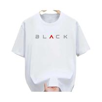 Camiseta Masculina plus Size Preta De Algodão Para O Verão, Casual, Corte Solto, Gola Redonda, Manga
