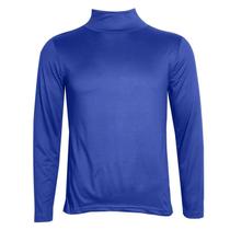 Camiseta Masculina plus Size Slim Fit De Gola Alta Em Cor Sólida, Casual De Manga Longa Para