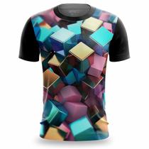 Camiseta Masculina Poliéster Camisa Estampada 3D Toque Suave
