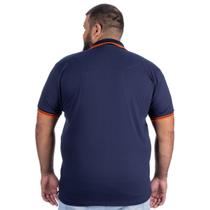 Camiseta Masculina Polo Azul Marinho Plus Size Adulto Camisa 100% Algodão