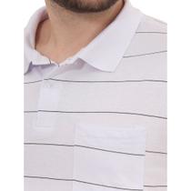 Camiseta Masculina Polo Listrada Básica com Bolso