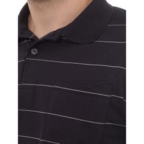 Camiseta Masculina Polo Listrada Básica com Bolso