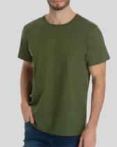 Camiseta Masculina Premium Algodão Egípcio Verde Militar