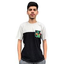 Camiseta masculina premium com bolso overcore gangster