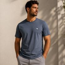 Camiseta Masculina Premium Tryde em Algodão Egípcio Azul Lifestyle Esportivo TAMANHO:P Camiseta Masculina Premium Tryde em Algodão Egípcio Azul Lifestyle Esportivo TAMANHO:P