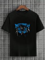 Camiseta Masculina Preta 100% Algodão Butterfly Blue Thunder