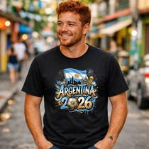 Camiseta Masculina Preta Argentina Futebol Bandeira Torcida Estampa Impacto Design Expressivo Seleção Esporte Casual Algodão Premium Presente Camiseta Masculina Preta Argentina Futebol Bandeira Torcida Estampa Impacto Design Expressivo Seleção Esporte Casual Algodão Premium Presente