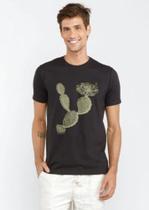 Camiseta Masculina Preta Básica em Malha Algodão Cacto - Rota do Mar