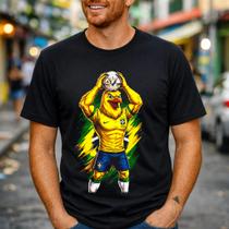 Camiseta Masculina Preta Brasil Canarinho Mascote Futebol Estampa Verde Amarelo Streetwear Casual Confortável Premium Camiseta Masculina Preta Brasil Canarinho Mascote Futebol Estampa Verde Amarelo Streetwear Casual Confortável Premium