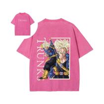 Camiseta Masculina Preta De Algodão Dragon Ball Z Trunks Future Warrior Casual De Verão Com Estampa